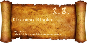 Kleinman Bianka névjegykártya